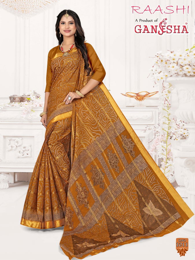 Raashi By Ganehsa 1008-1019 Daily Wear Sarees Catalog